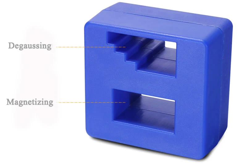 1 шт. синяя желтая отвертка намагниченная отвертка намагничатель размагничиватель - Цвет: blue
