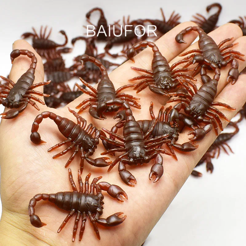 BAIUFOR миниатюры имитируют ПВХ насекомых паук муха таракан Скорпион сороконожка страшная игрушка Хэллоуин День Дурака