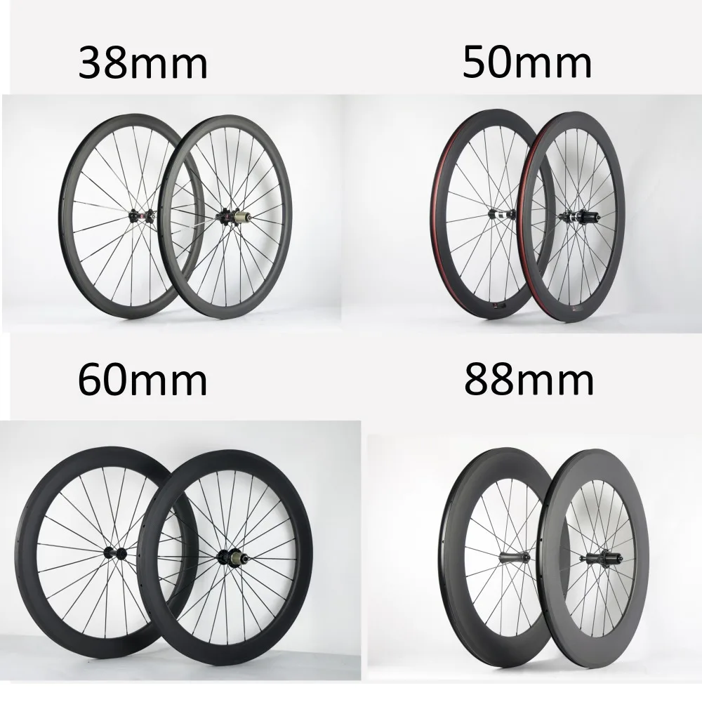 Карбоновые колеса DCS 700C CarbonRoad колеса велосипеда 38 мм 50 мм 60 мм 88 мм глубина профиля клинчер/трубчатый супер светильник карбоновые колеса