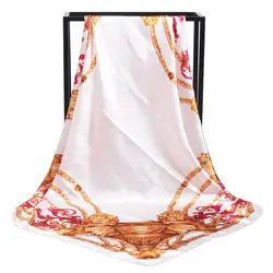 Ionasi хиджаб шарф роскошный платок бренд Для женщин шарф Классический цепи круг Обёрточная бумага шаль 2018 Новый осень-зима 90*90 см пашмины