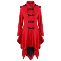 

Gothic Irregular Woman'S Coat Fashion 2018 Autumn Winter Long Sleeve Hooded Long Manteau Femme Red Casual Christmas Outwear Coat