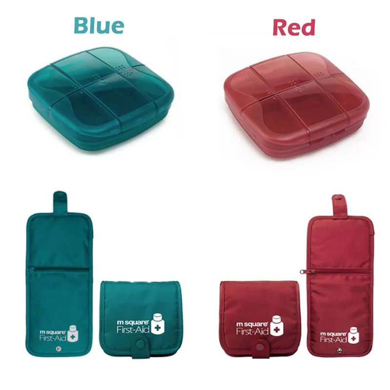 Kit de primeros auxilios de supervivencia de emergencia portátil de viaje al aire libre y caja de pastillas de gran capacidad paquete de alivio multifuncional para acampar en casa