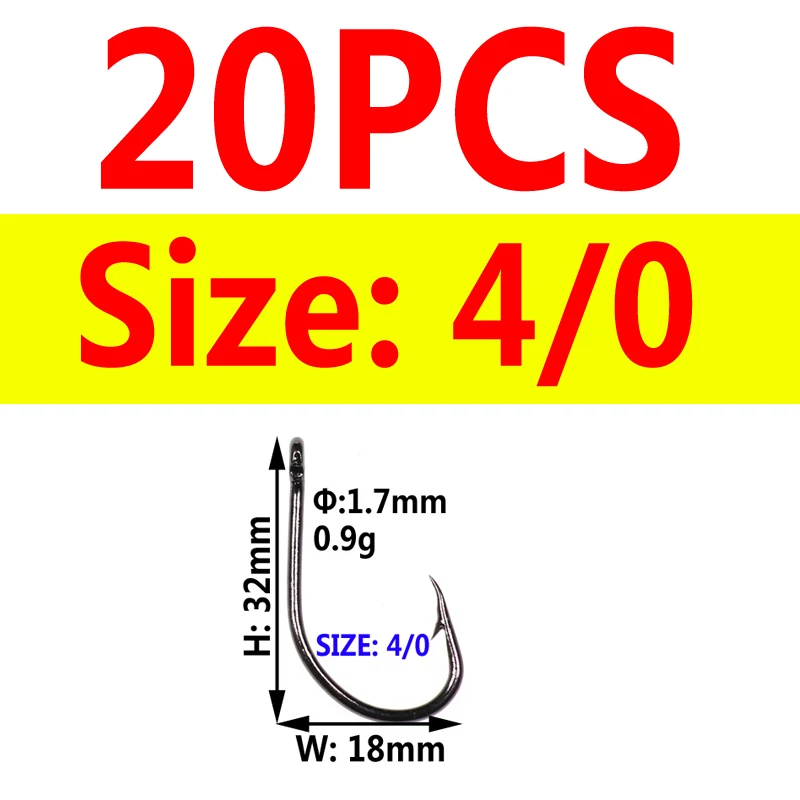 Bimoo 1 упаковка 3X безупречный О 'Шонесси рыболовный крючок с колючим острым наконечником рыболовные крючки для пресной морской рыбалки - Цвет: 20pcs size4I0 in ba
