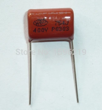 

100pcs CBB capacitor 754 400V 754J 0.75uF 750nF P15 CL21 Metallized Polypropylene Film Capacitor
