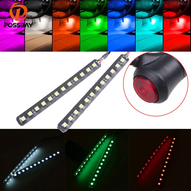 

POSSBAY Car Styling Interior Dash Floohts r Foot Decoration Light LED Strip Atmosphere Decorative Lamp With Cigarette Lighter