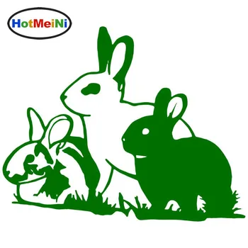 

HotMeiNi Cute Rabbits Bunny Vinyl Car Styling Decal Hare Jackrabbit Car Stickers Black/Silver 16*13CM