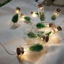 Led Рождественская елка Желая бутылки медный провод строка Главная Рождество украшения творческий подарок