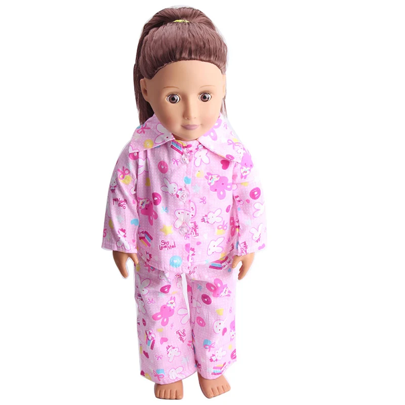 Pink Bunny Rabbit Nightgown 6/" Doll Clothes Fits Mini American Girl Dolls