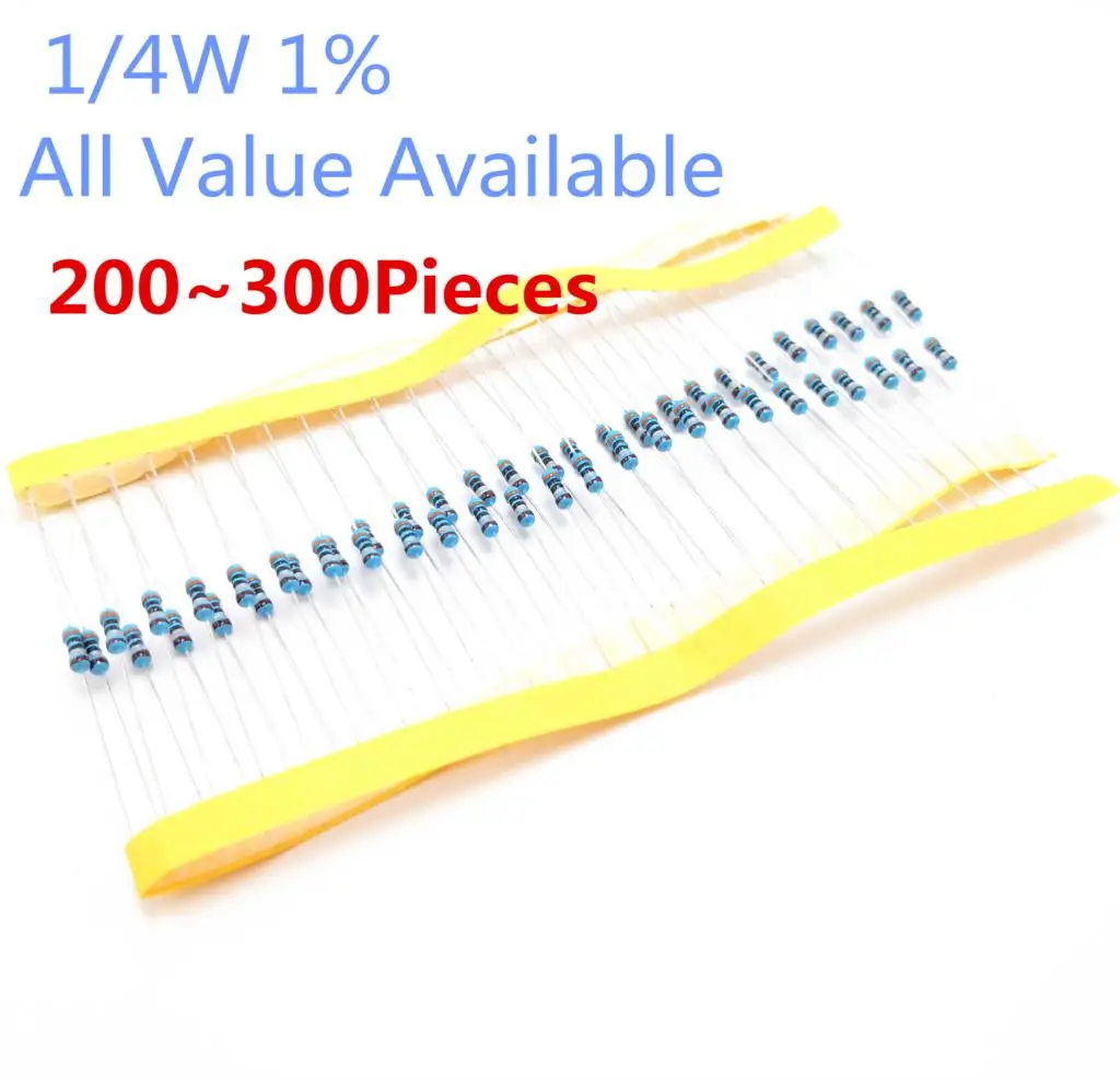 

200~300pieces/pack 1/4W 1% Original 51Kohm 0.25W Radial DIP Metal Film Axial Resistors 51K ohm