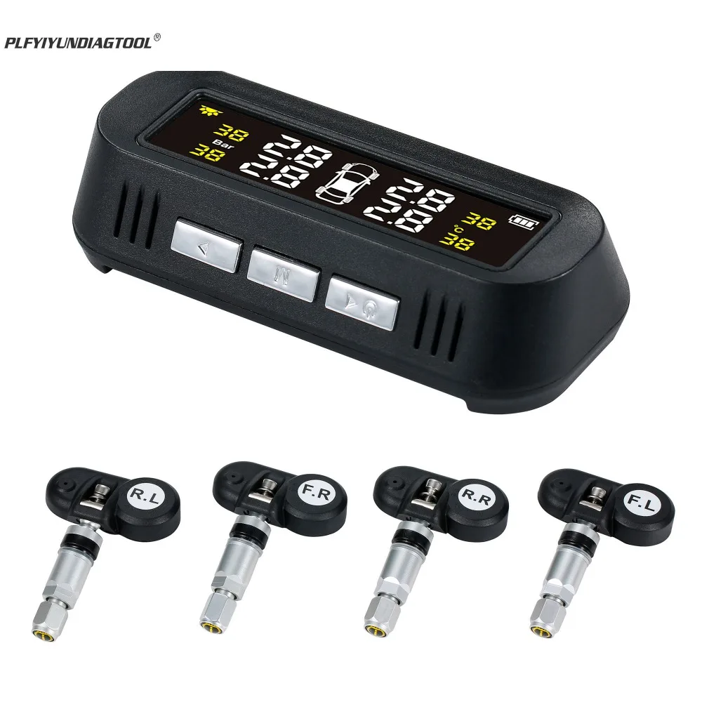 Intelligent Car TPMS Tyre Pressure Monitoring System Solar Power Digital LCD Display Auto Security Alarm Systems | Автомобили и