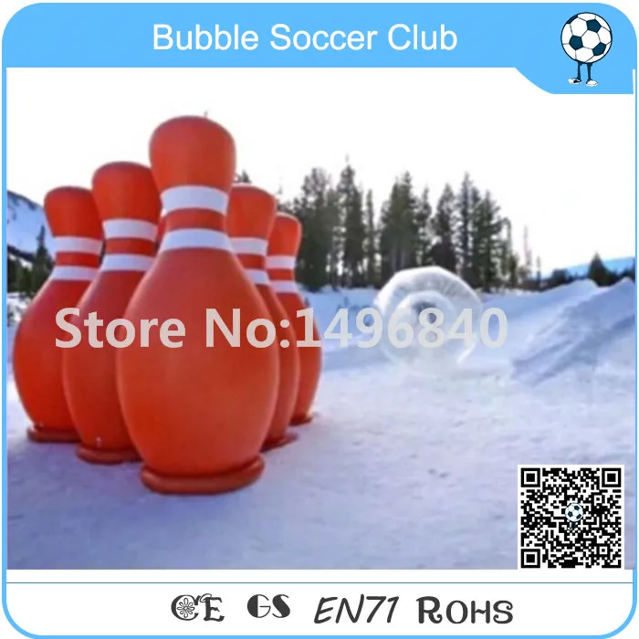 

Free Shipping 6 Pieces 1.8m A Lot Bowling Pin+1pc 3m Diameter Zorb Ball Inflatable Human Bowling, Giant Inflatable Bowling Pins