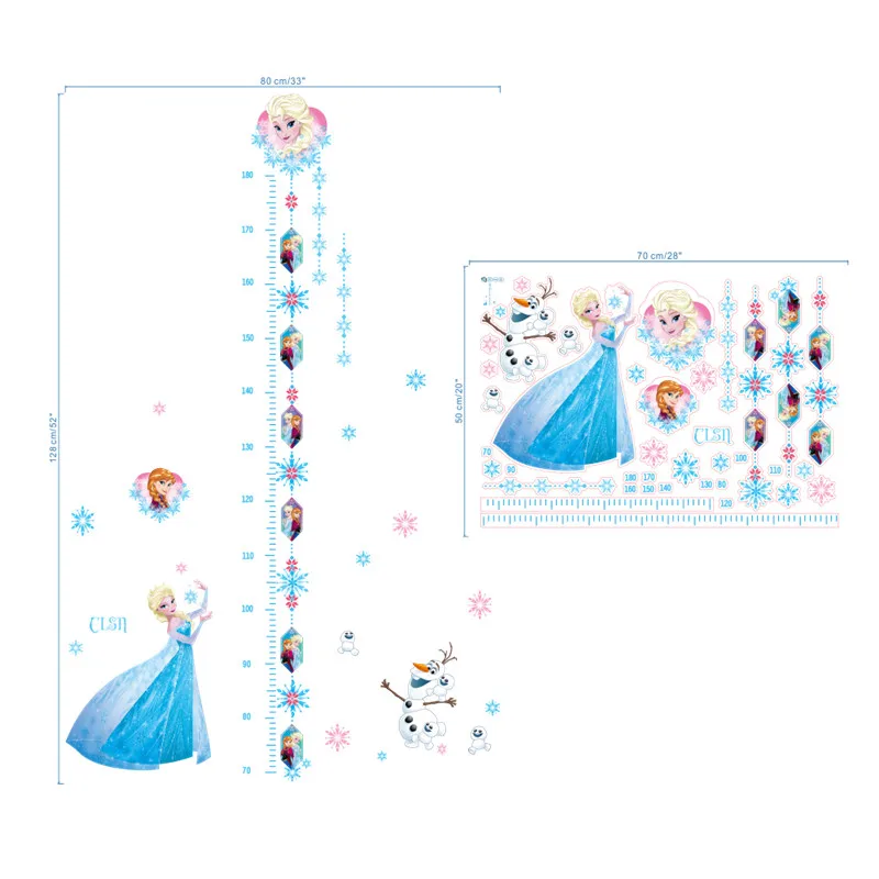 Cartoon Frozen Height Measure Growth Chart Wall Stickers For Kids Rooms Decals Wall Art Decor Murals Girl's Room Posters Cartoon Frozen Height Measure Growth Chart Wall Stickers For Kids Rooms Decals Wall Art Decor Murals Girl's Room Posters