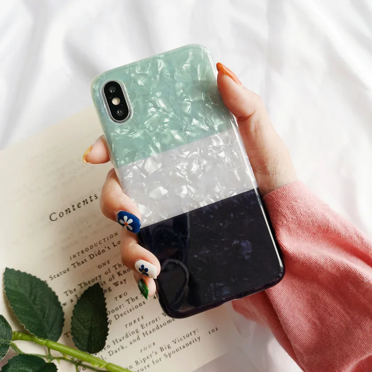 

Cartoon Smile Face IMD Soft TPU Phone Case For iPhone 7 8 Plus Dream Shell Pattern Cases For iPhone XR XS Max 7 6 6S Plus Cover