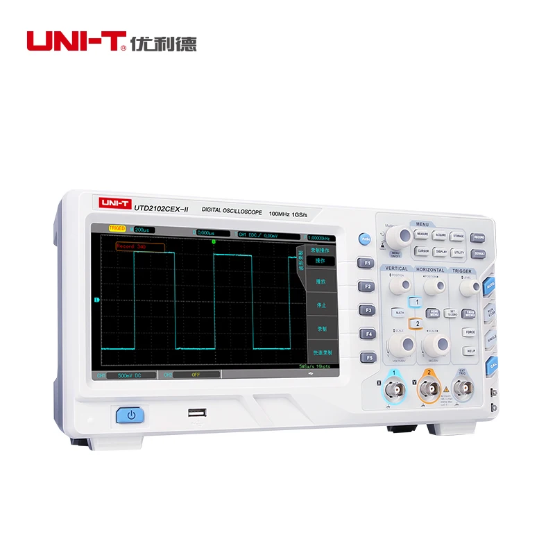 UNI T UTD2102CEX-II NEW Digital Storage Oscilloscope 2CH 100MHz Bandwidth 1GS / s Scopemeter 8 inch TFT LCD ETL certification UNI T UTD2102CEX-II NEW Digital Storage Oscilloscope 2CH 100MHz Bandwidth 1GS / s Scopemeter 8 inch TFT LCD ETL certification