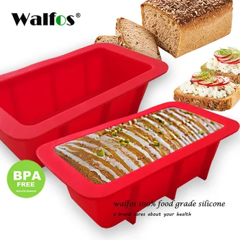 

WALFOS Mini Rectangle Silicone Oven Cake Baking Molds Cake Pans Ice Cream Handmade Soap DIY Bread Loaf Pans Toast Mold