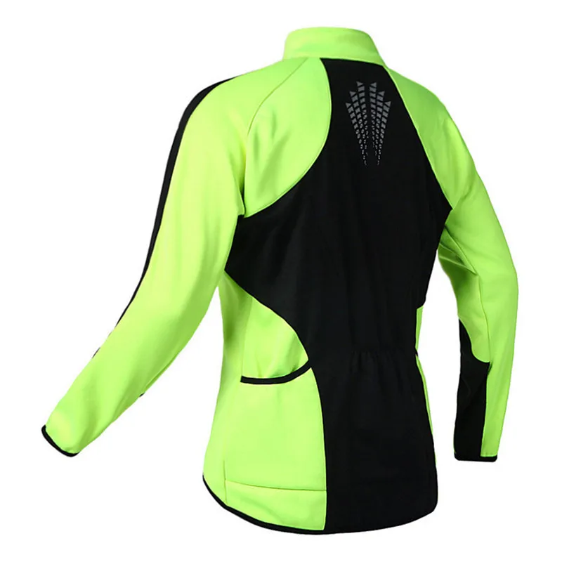 Флуоресцентная зеленая велосипедная куртка для мужчин и женщин, водонепроницаемая велосипедная Одежда camisa ciclismo, теплая флисовая зимняя велосипедная куртка