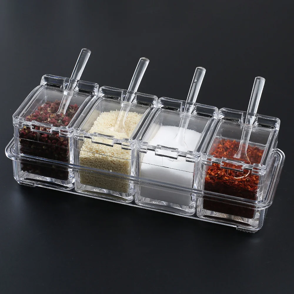 Spice box creative salt shaker household combination set glass seasoning storage kitchen jar wx9061806 | Дом и сад