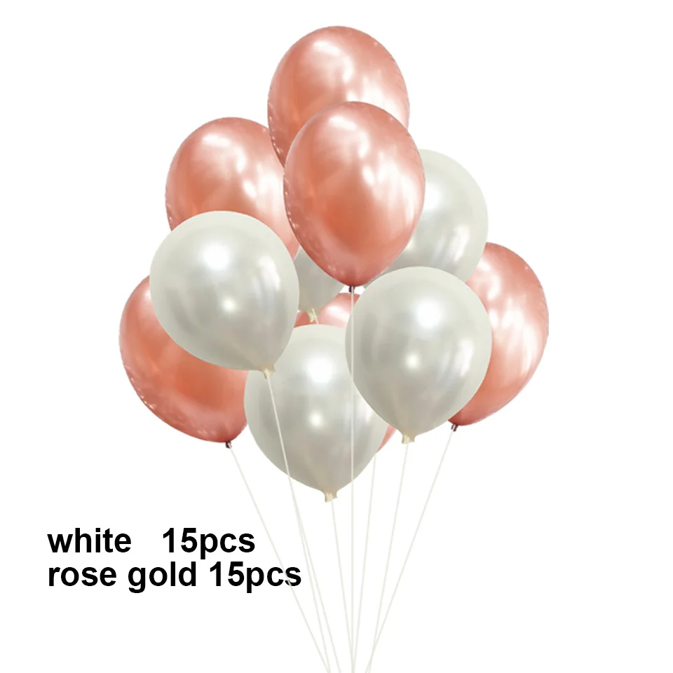 Красочные воздушные шары для вечеринки в честь Дня Рождения, украшения для детей и взрослых, декор для торжеств и мероприятий - Цвет: 1559whiterose gold