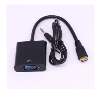 

MINI HDMI TO VGA With Audio Cable Adapter HD 1080P HDMI Male To VGA Female Converter For PS3 PS4 XBOX HDTV Wholesale 100pcs/lot