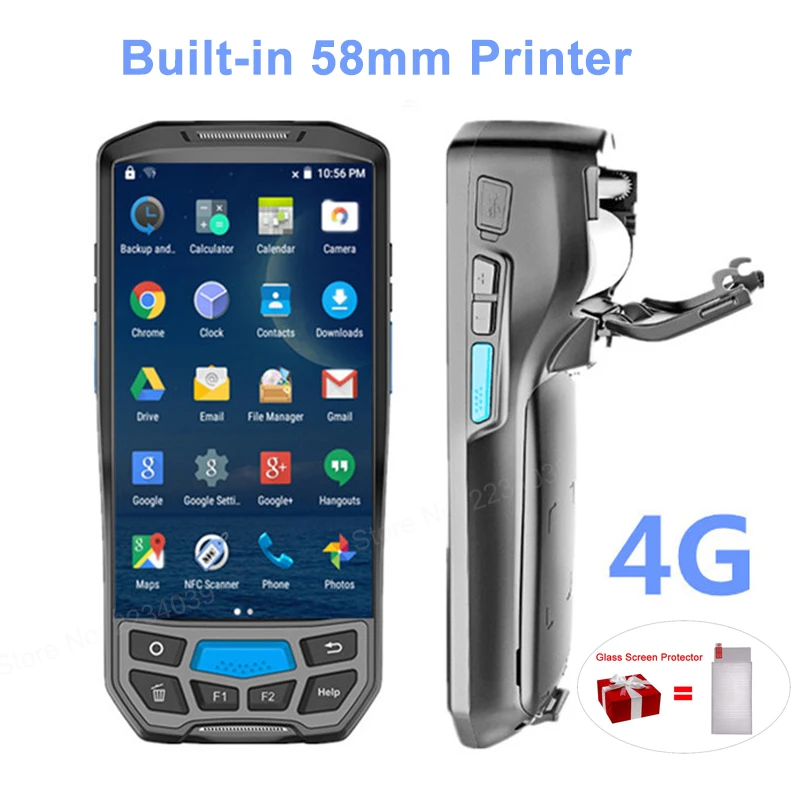 scanner printer 4G handheld POS terminal wireless 1D/2D barcode scanner portable reader WIFI/Bluetooth Data Collector PDA epson scan