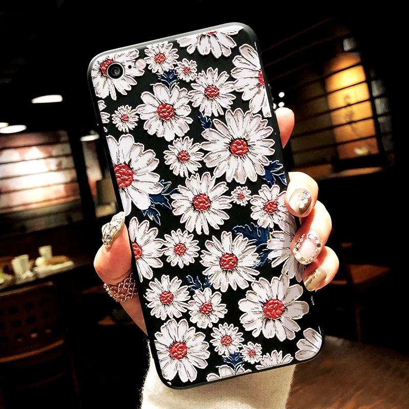 Рельефный рельефный чехол из ТПУ с цветочным рисунком для Xiaomi Mi A3 8 A1 A2 Lite 6X F1 Redmi K20