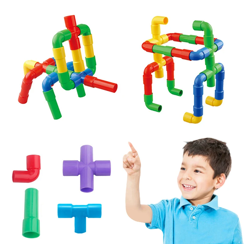 

Pipeline Tunnel Blocks DIY Creative Bricks Toys Kids Educational Toy Pipe Blocks Training Toy Child Family Board Game
