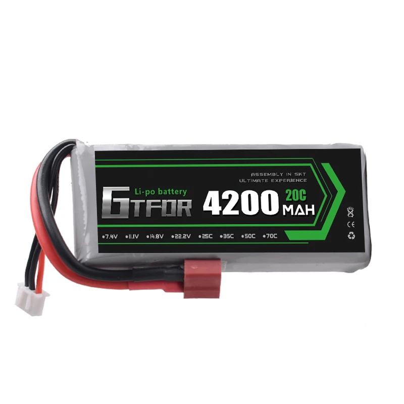 GTFDR 2 шт. Rc Lipo батарея 2S 7 4 В 4200 мАч 20C Max 40C для feiyue 03 Wltoys 12428 12423 1:12 RC автомобильные