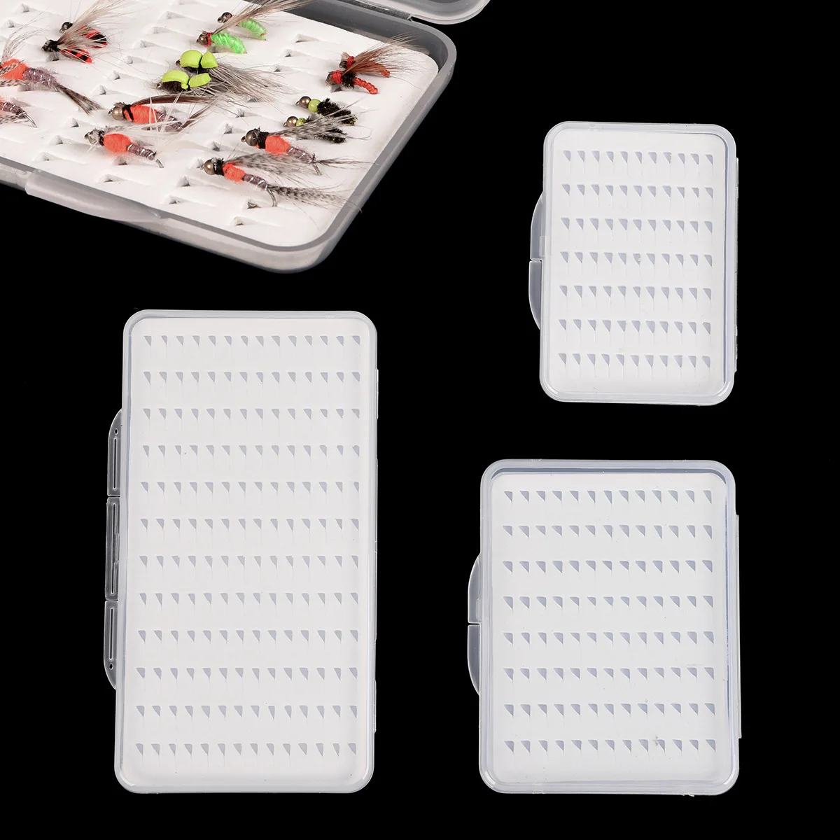 

PureLeisure New Fly Fishing Hook Box with Foam Waterproof Durable Fishing Gear Transparent 3 Size Pesca TFBOXBS002