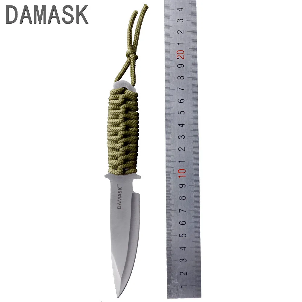 

DAMASK Fixed Blade Outdoor knife Portable Paratrooper Leggings Straight Knife Outdoor Adventure EDC Hand Tools Free Shipping