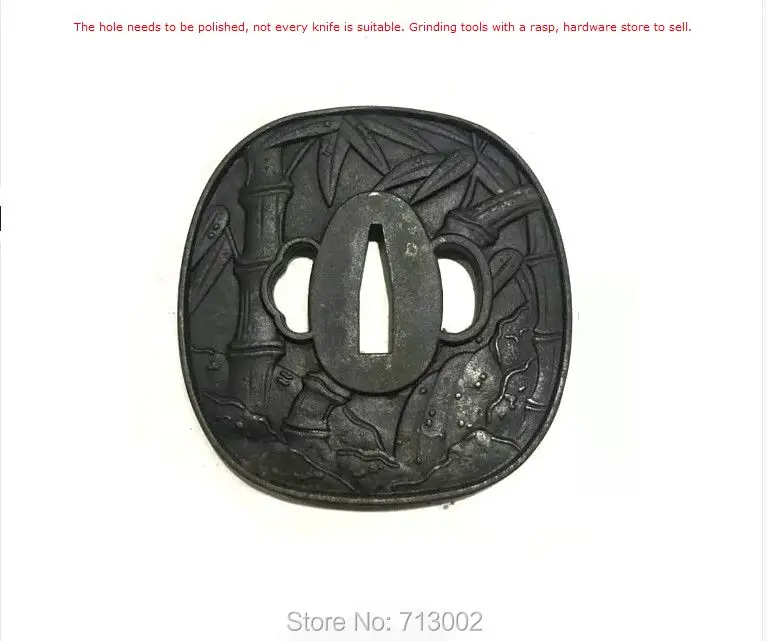 Ручная кованая TSUBA для японская катана Железный Tsuba фитинг для меча бамбука