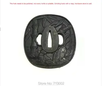 

Hand Forged TSUBA For Japanese Katana Iron Tsuba Fitting For SWORD bamboo