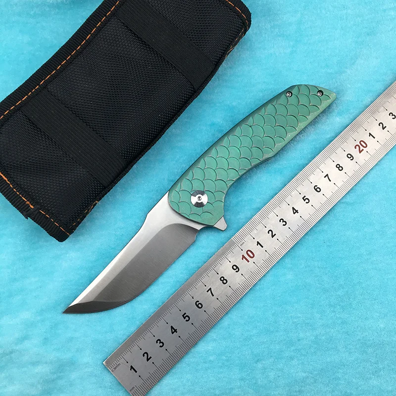 

LEMIFSHE M390 blade Hokkaido Flipper folding knife titanium alloy 3D handle outdoor camping hunting fruit knife EDC tool