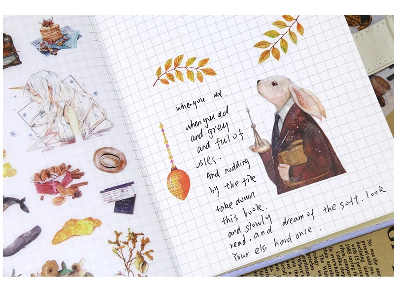 Girl Cartoon Stickers Anime Cute Kawaii Sticker Mobile Phone Book Gift DIY Ablum Diary Scrapbooking decoration label Stickers