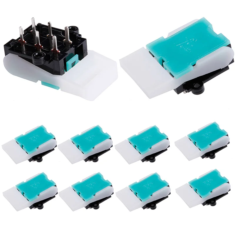 

10Pcs Black White Green Plastic 6 Pins Hook Switch Repair Parts for Telephone