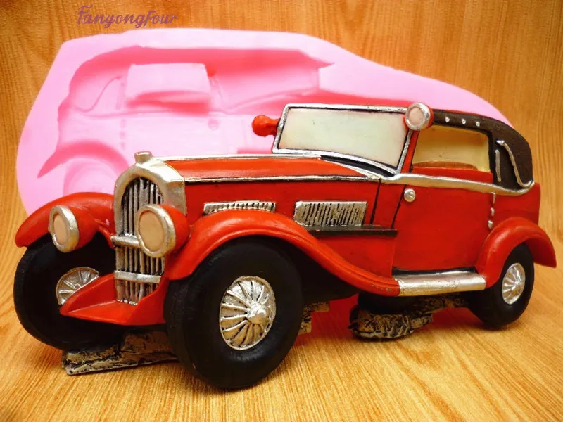 

Retro car silicone mold chocolate cake soap candle mold baking accessories cake decoration tools