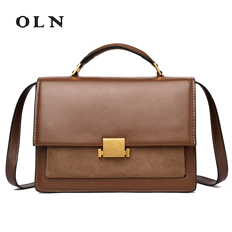 

OLN Brand Designer Women's Shoulder Bag Genuine Leather Handbags for Female Real Cow Women Messenger Bags Ladies Tote Bags
