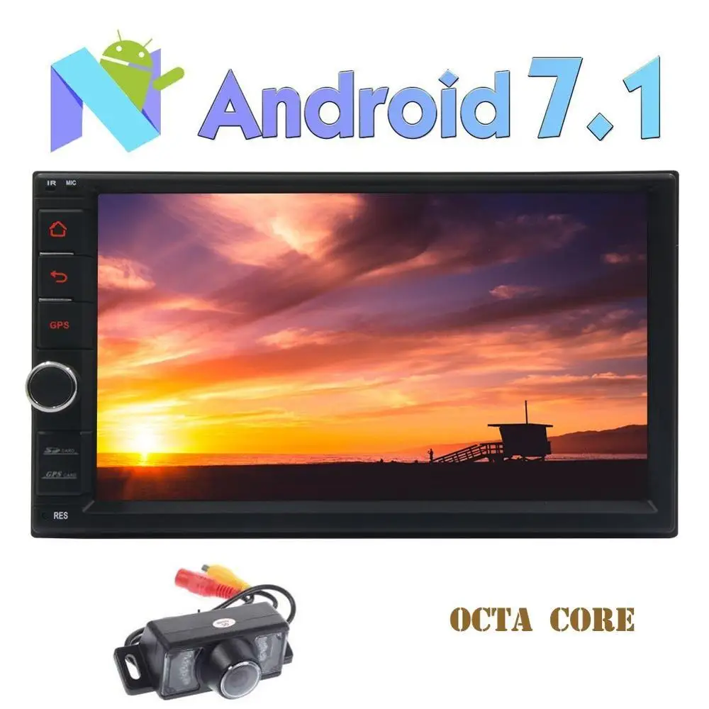 

rear Camera Android 7.1 Car Stereo 2 din Autoradio Head Unit in Dash 3D GPS Navigation Bluetooth FM AM RDS Radio None-DVD Player