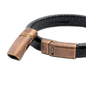 

3 Pieces Magnetic Clasps and Closure for Bracelet Making Antique Copper Licorice Leather Cord Glue In 10mmx6mm Inner Hole