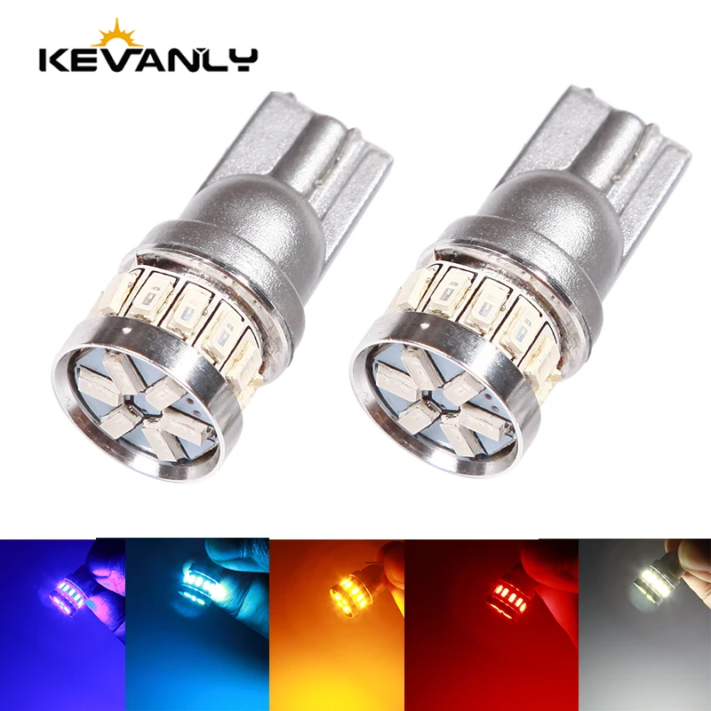 Kevanly 1 шт. W5W светодиодный T10 Светодиодный лампочки Canbus 18SMD для автомобиля для парковочного места свет внутренняя карта Потолочные плафоны белый Лицензия: яркий 12 V