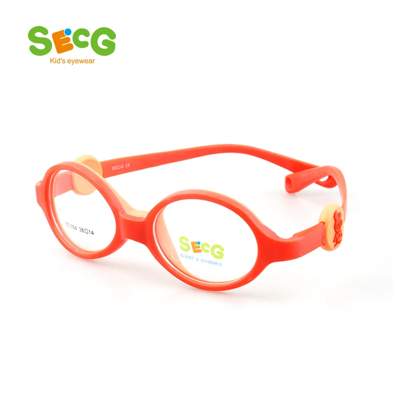 Оптическая близорукость детские очки в оправе пластиковые титановые TR-90 очки коррекция детей Защитные детские очки TC194 - Цвет оправы: Red And Orange