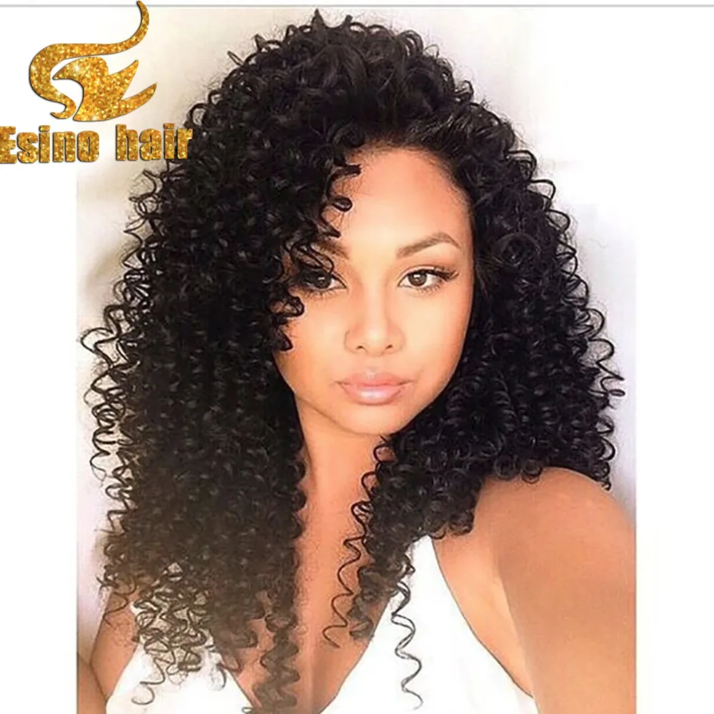 Unprocessed Brazilian curly full lace wig for black women Glueless