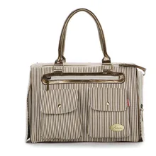 Модная Сумка-переноска для собак в Вертикальную Полоску цвета хаки модная маленькая сумка для щенков