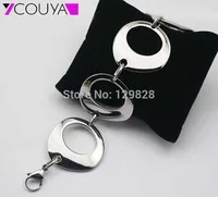 New Fashion plain cuff bangles in stainless steel material shiny fashion women wide cuff bangle bracelet