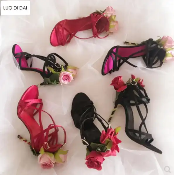 red rose sandals