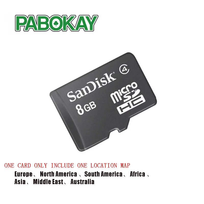 

8G MAP FOR Europe North America South America Africa Asia Middle East Australia GPS Map Card Memory Card Mini Card with Map