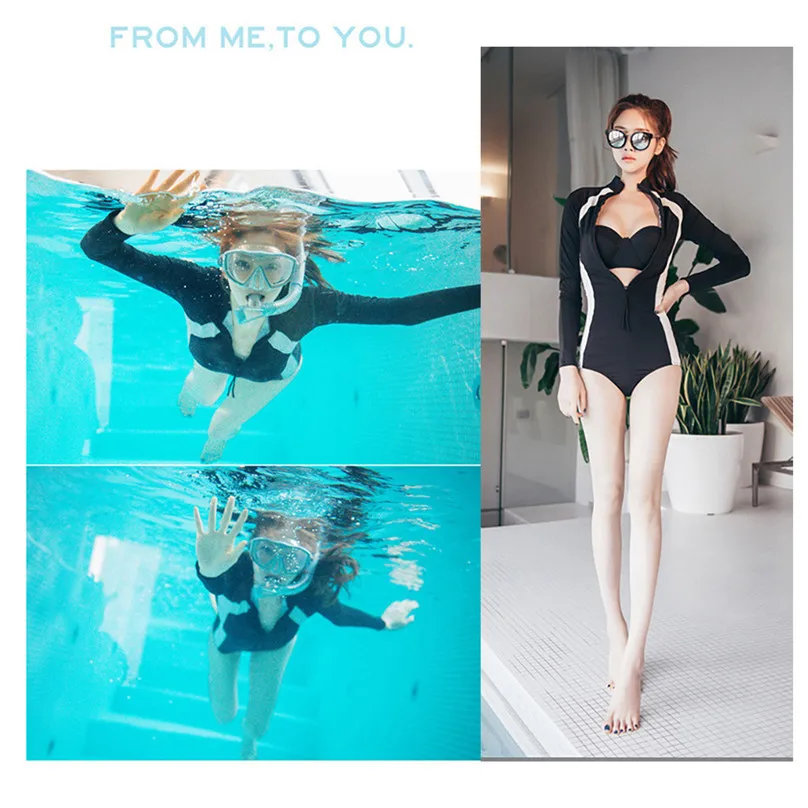 Women Rash Guards Tops Swimwear Long Sleeve Rash guards Crop Top+Shorts Set Surfing Swimsuit Bathing suit 2019 new Bikini #4M03 (7)