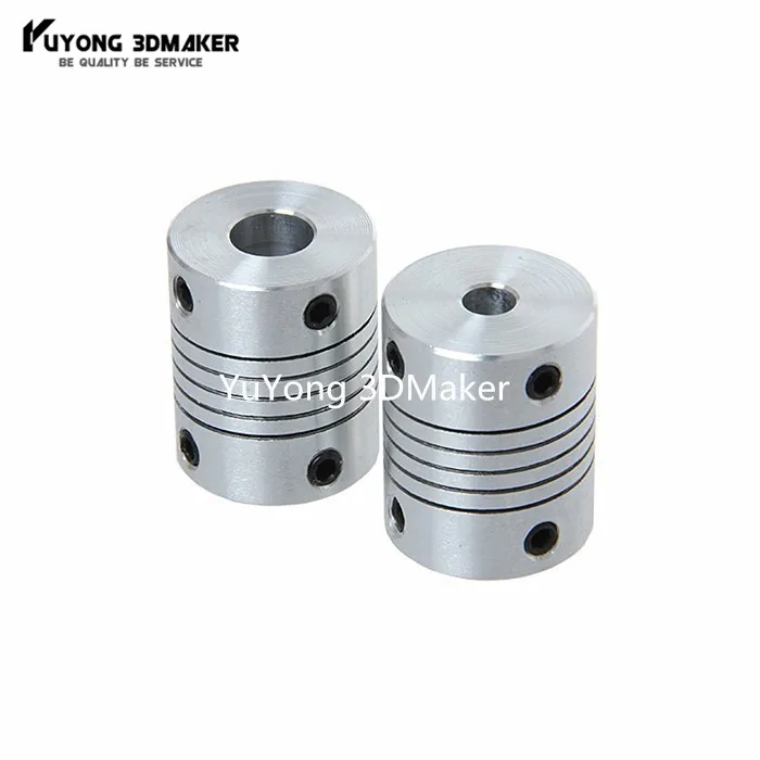 

5pcs/lot 3d printer accessories z axis aluminum flexible shaft coupling for Nema 17/23 stepper motor and 8mm lead screw
