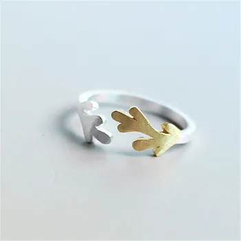 

Punk Vintage 925 Sterling Silver Deer Antlers Rings For Women Engagement Jewelry Adjustable Personality Antique Rings Anillos