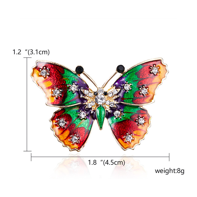 Purple Enamel Butterfly Dragonfly Bird Brooches For Men Women Metal Rhinestone Insects Banquet Wedding Pins Kids Gifts Hot