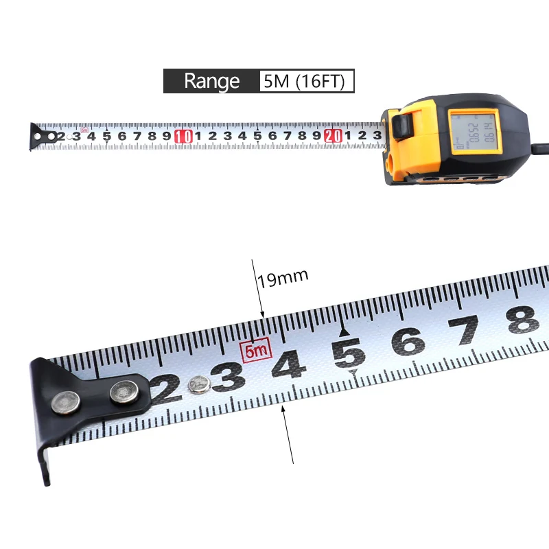 Лазерный дальномер 40 м лазерный дальномер 5 м Рулетка выдвижной метр и дюйм измерительная лента с подсветкой экрана дисплея